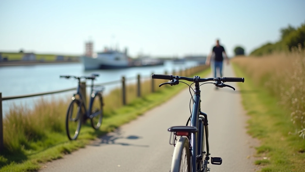 Beautiful coastal cycling path along the Waterford Estuary with clear water and scenic landscape